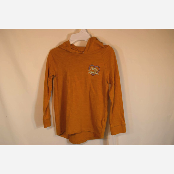 NWT OshKosh B'Gosh‎ Girls Hoodie Tee Size 7 w/ Better Together in Orange - Picture 1 of 6